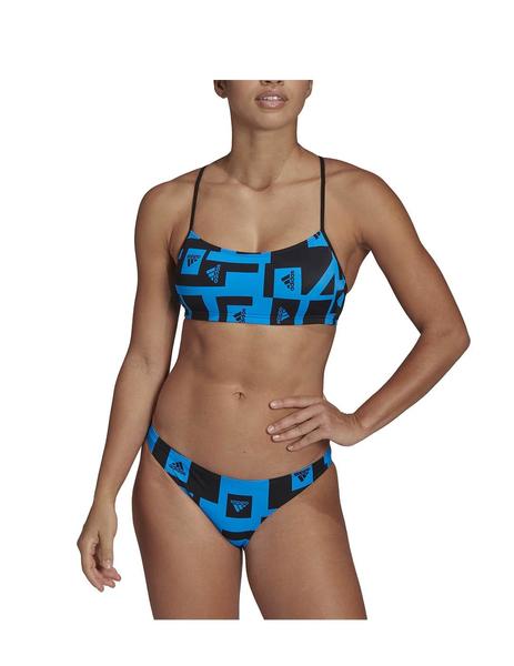 patrón No pretencioso difícil Bikini Adidas BARS AOP Azul/Negro Mujer