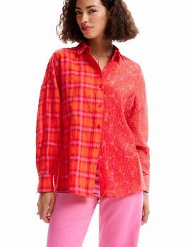 Camisa Desigual Ely ML Naranja/Multicolor Mujer