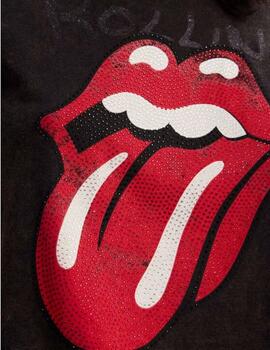 Camiseta Desigual The Rolling Stones Negra  Mujer