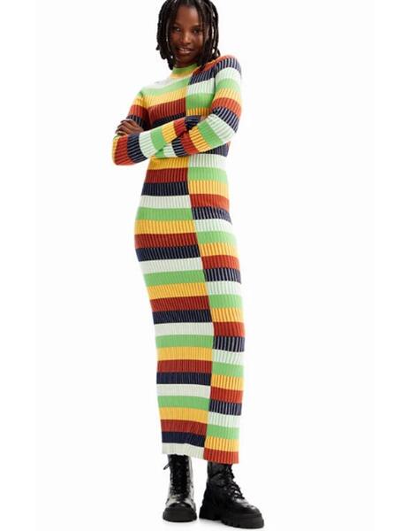 Vestido DESIGUAL Mujer (Multicolor - M)