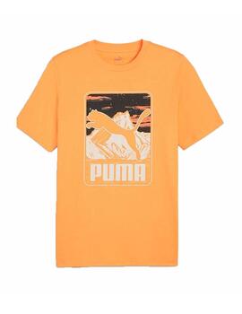 Camiseta Puma Ghaphics Mountain Naranja Hombre