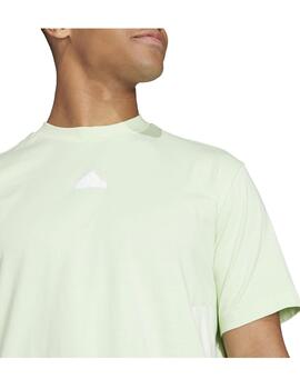 Camiseta Adidas M FI 3S Verde/Bco Hombre