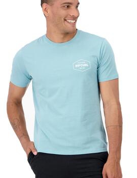 Camiseta Rip Curl Stapler Azul Hombre