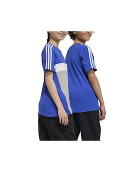 Camiseta Adidas J 3S Tib T Azul/Gris/Blanco