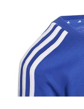 Camiseta Adidas J 3S Tib T Azul/Gris/Blanco