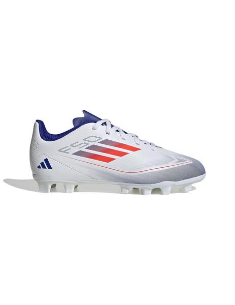 Botas Futbol Adidas F50 Club FxG J Bco Azul Nino