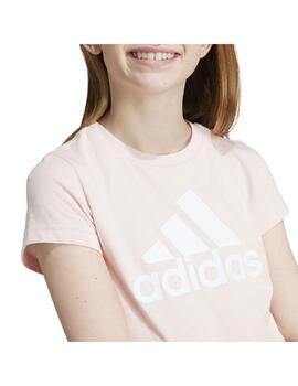 Camiseta Adidas G BL T Rosa/Blanco Niña