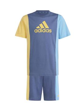 Set Adidas J CB T Azul/Amarillo Niño