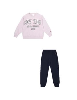 Chándal Champion Sweatsuit Violeta/Negro Niña