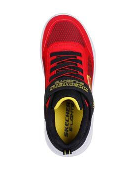 Zapatillas Skechers Meteor-Lights Rojo-Negro Niño