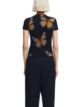 Camiseta Desigual Croise Negro Mujer