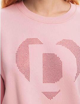 Sudadera Desigual Strass Rosa Mujer