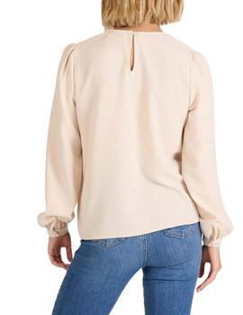 Blusa Naf Naf H-Etoille ML Beige Mujer