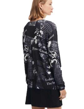 Jersey Desigual Kawartha Lakes AOP Negro Mujer