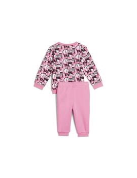 Chandal Puma MINICATS AOP Crew Jogger FL Rosa Niña