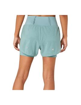 Pantalon Asics ROAD 2-N-1 3.5IN SHORT Verde Mujer