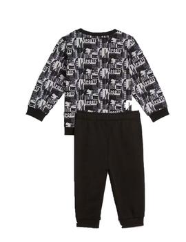 Chandal Puma MINICATS AOP Crew Jogger Negro Niño