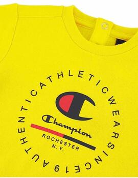 Chándal Champion Crewneck Suit Amarillo/Negro Niño