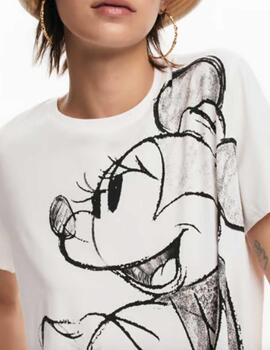 Camiseta Desigual Mickeydrawing Blanco Mujer