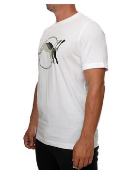 Camiseta Puma Graphics Multiple Logo Blanco Hombre