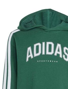 Sudadera Adidas J C Colleg HD Verde/Blanco