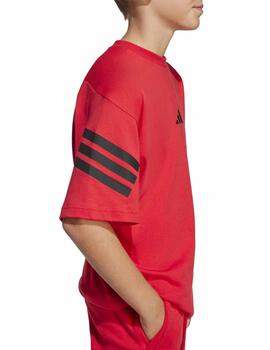 Camiseta Adidas J FI 3S T Rojo/Negro