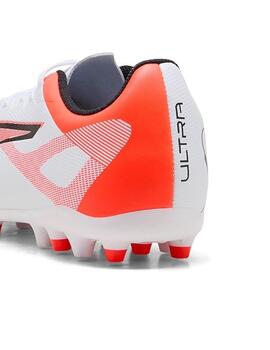 Botas Puma Ultra 5 Play MG Blanco/Naranja