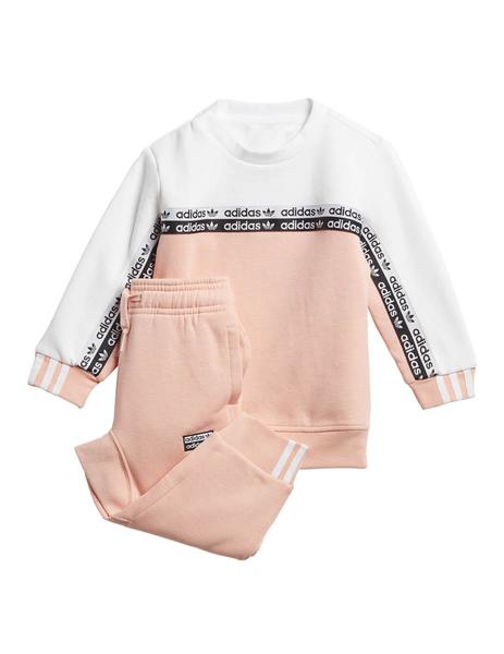 término análogo Etna vanidad Chándal Adidas Crew Set Para Baby Rosa/Blanco