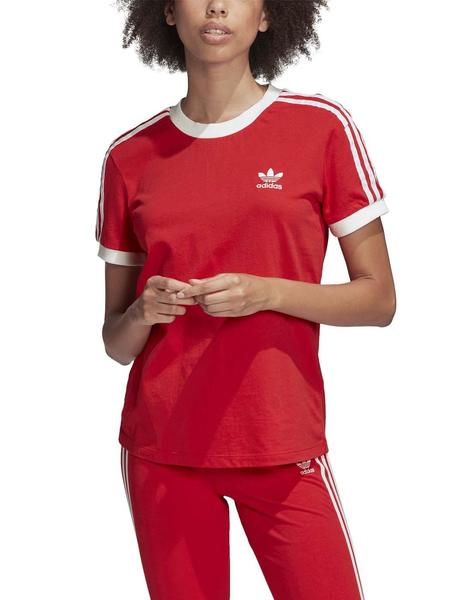 Camiseta Adidas 3 STR Rojo Para Mujer